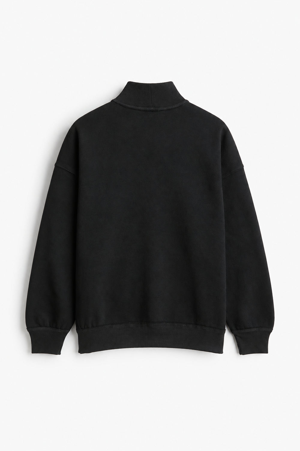 Men Branded Fleece High Neck - Black