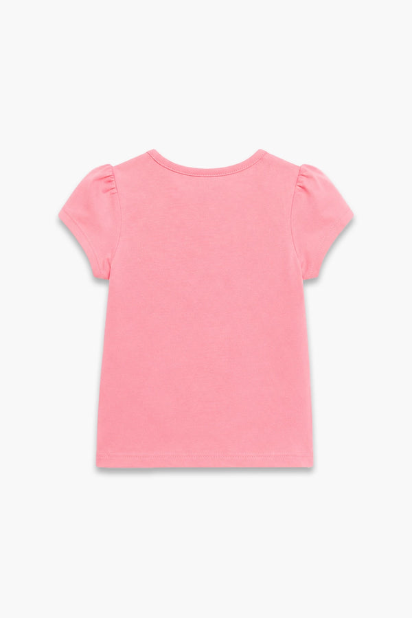 Girls Branded Graphic T-Shirt - Pink