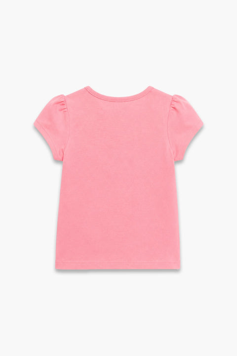 Girls Branded Graphic T-Shirt - Pink
