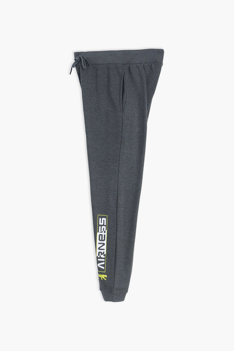 Men Branded Fleece Trouser - D/Grey