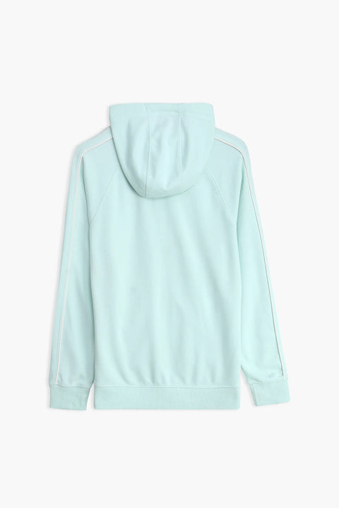Women Branded Zipper Hoodie - Mint Frost