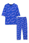 Women Graphic Loungewear 2-Piece Suit WS12 - Royal Blue