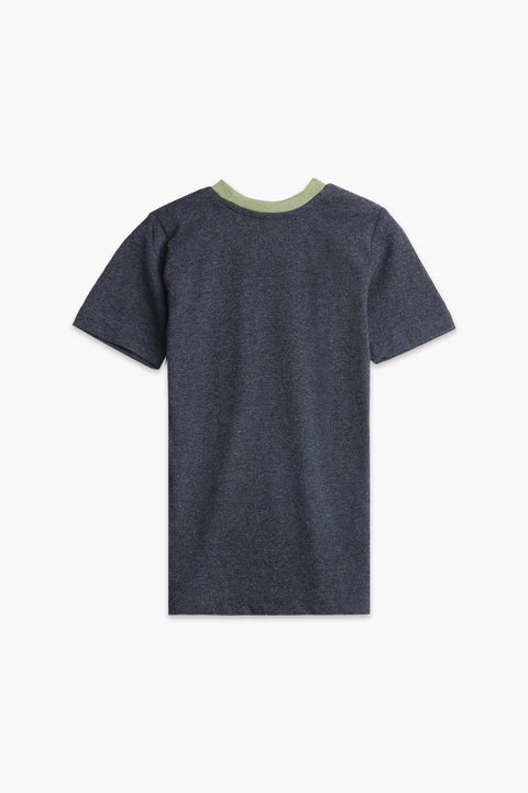 Boys Branded basic T-Shirt - Grey & Green