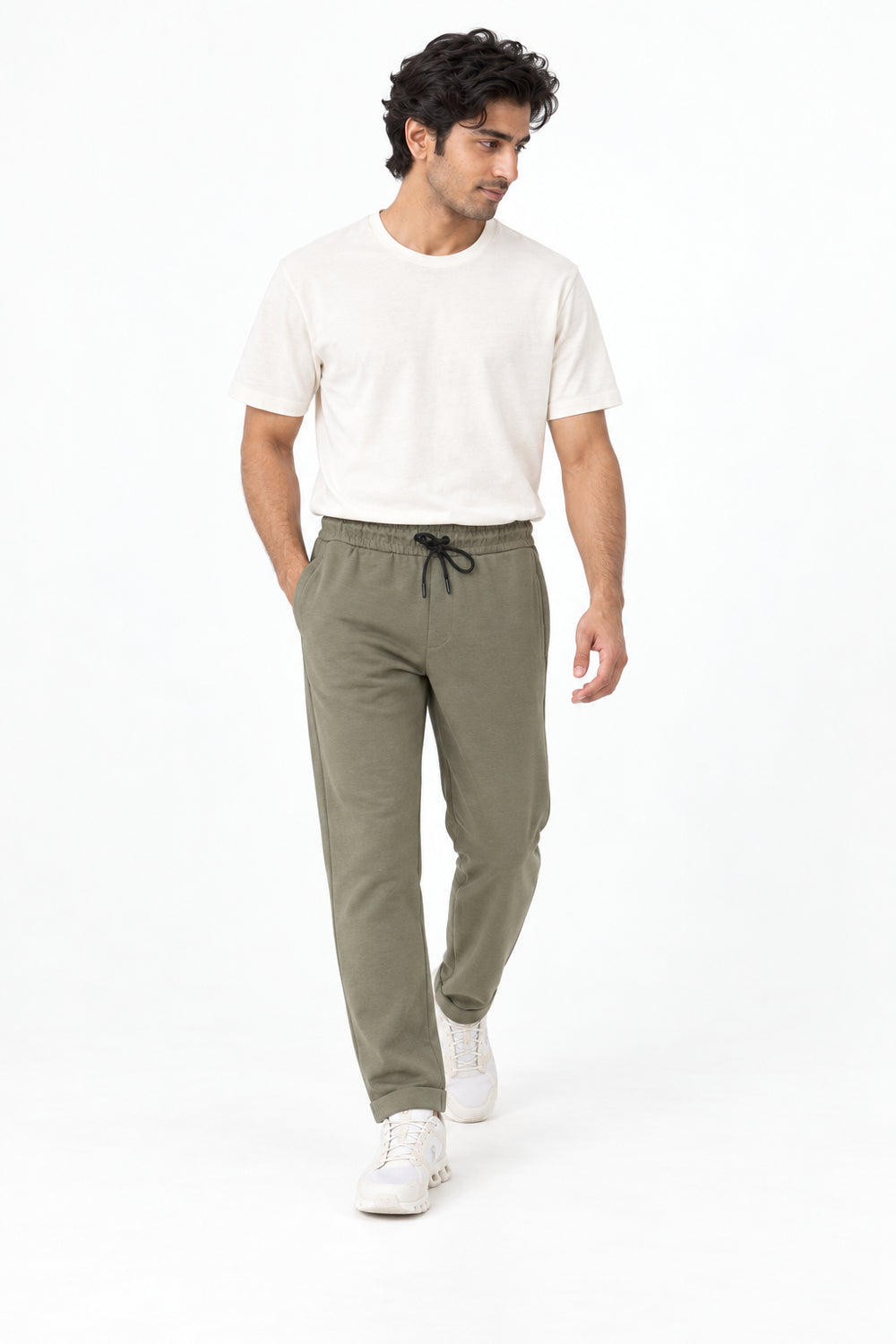 Men Branded Trouser - Olive