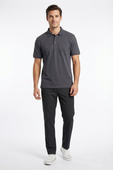Men Branded Polo - D/Grey