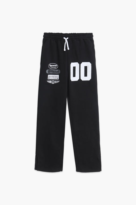 Men Branded Graphic 2 PCS Suit - Black