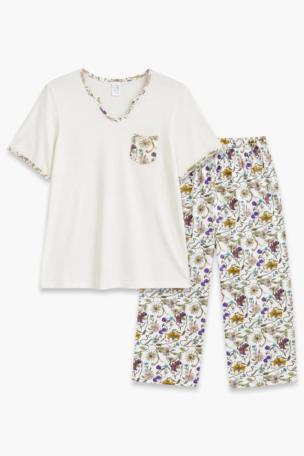 Women branded Graphic Capri Suit - White