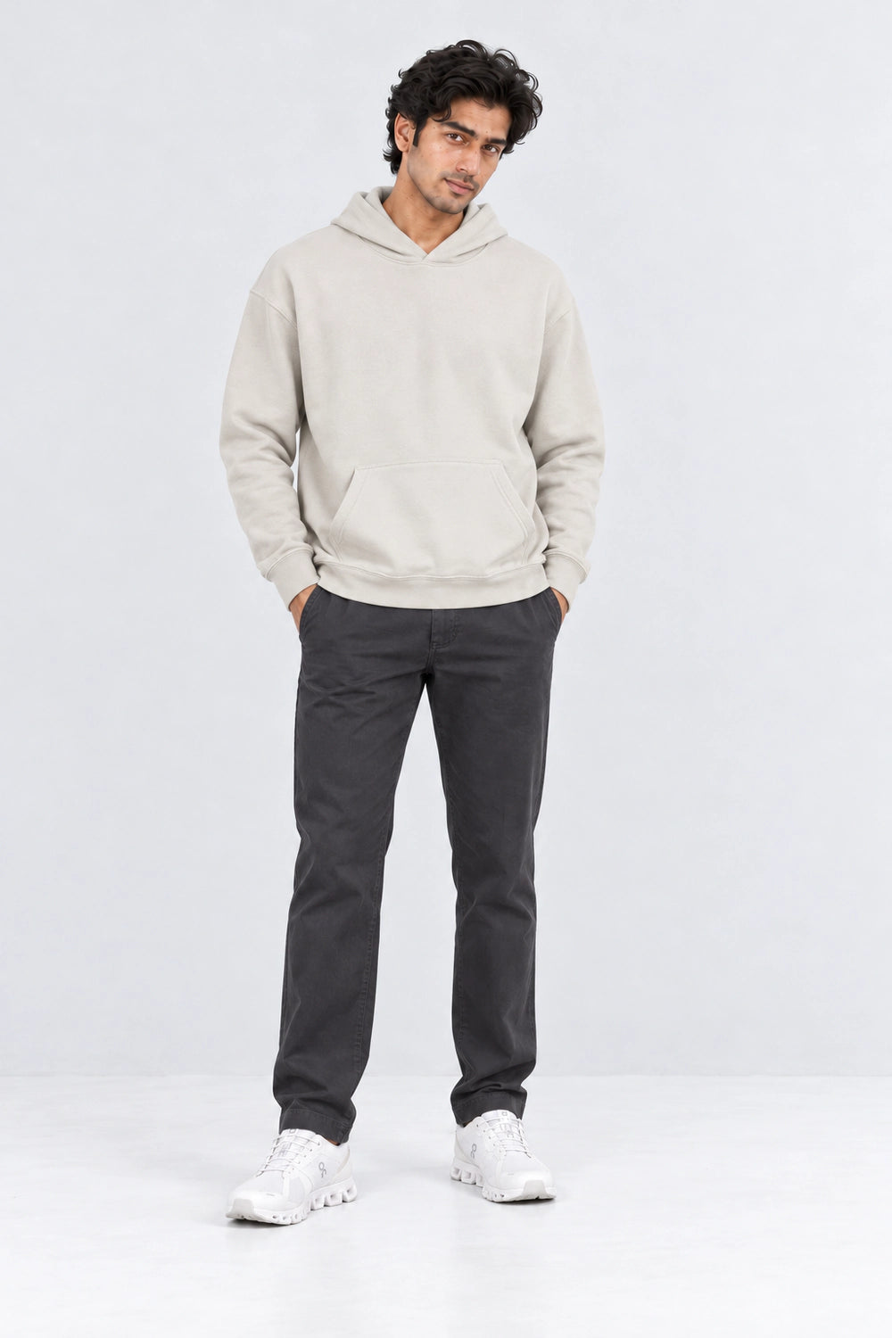 Men Branded Pullover Hoodie - Fawn