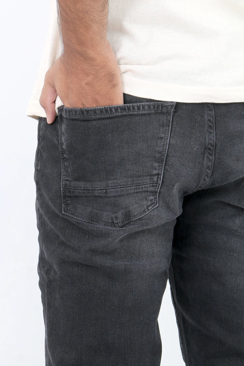 Man branded Straight Fit Denim Jeans - Black
