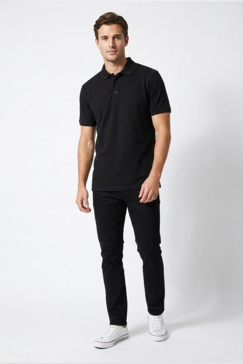 Men Branded Polo - Black