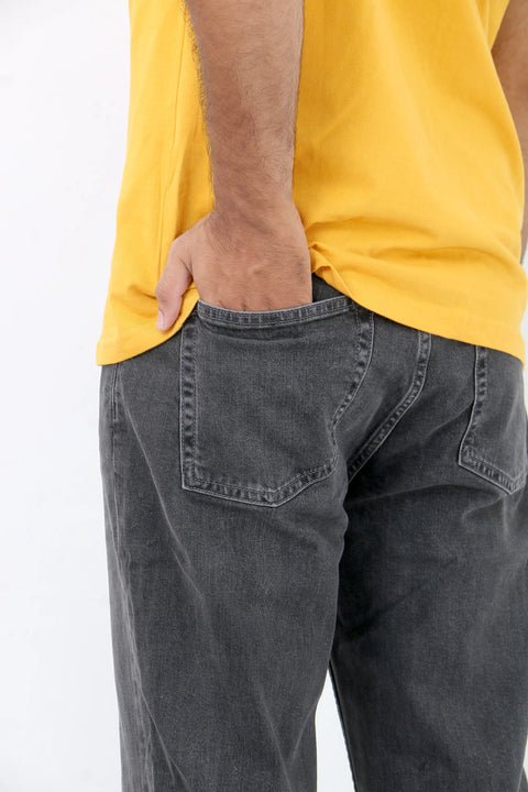 Man branded Straight Fit Denim Jeans - D/Grey