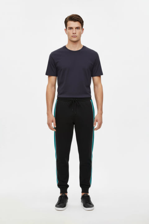 Men Branded Trouser - Black