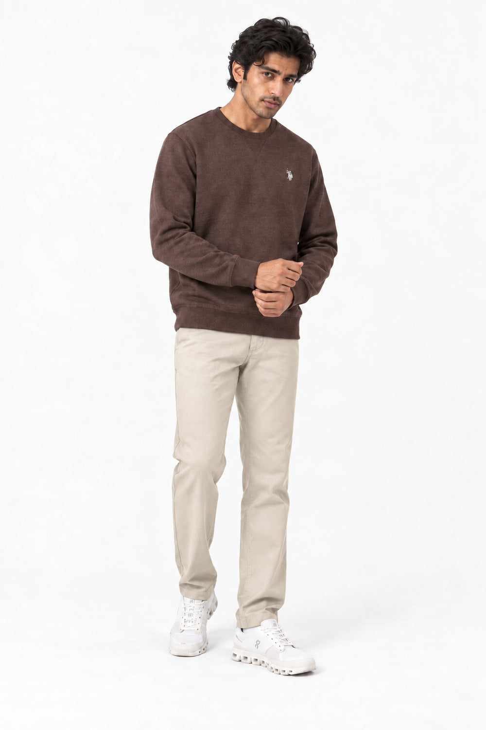 Men U.S. Polo Basic Sweatshirt - Brown