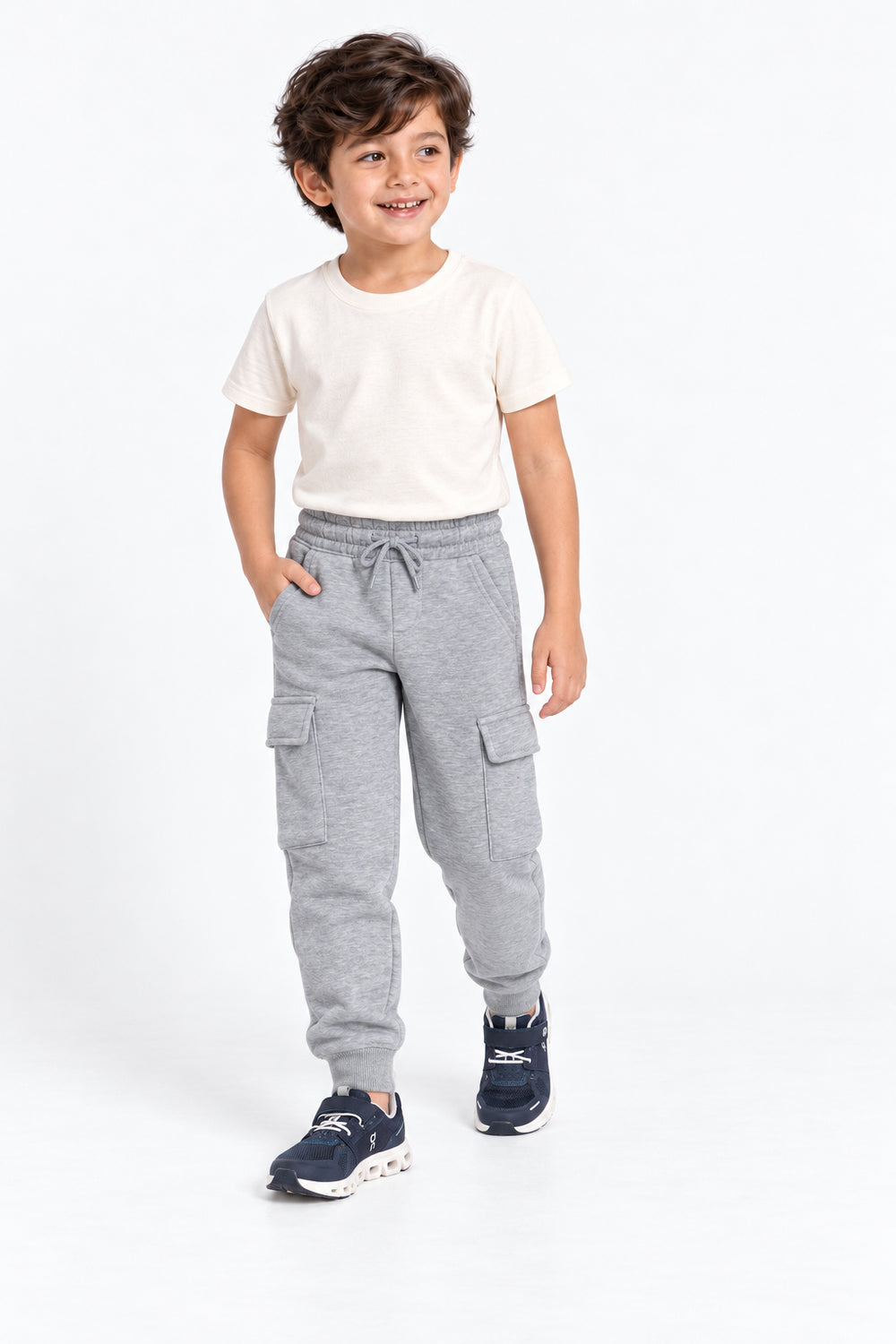 Boys Branded Cargo Trouser - Grey
