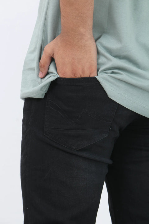 Man Petrol Denim Jeans - Black