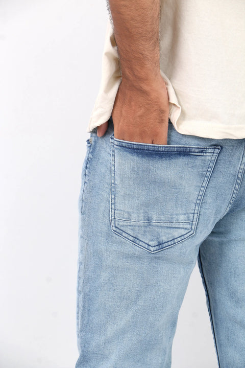 Man branded Straight Fit Denim Jeans - Blue