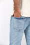 Man branded Straight Fit Denim Jeans - Blue