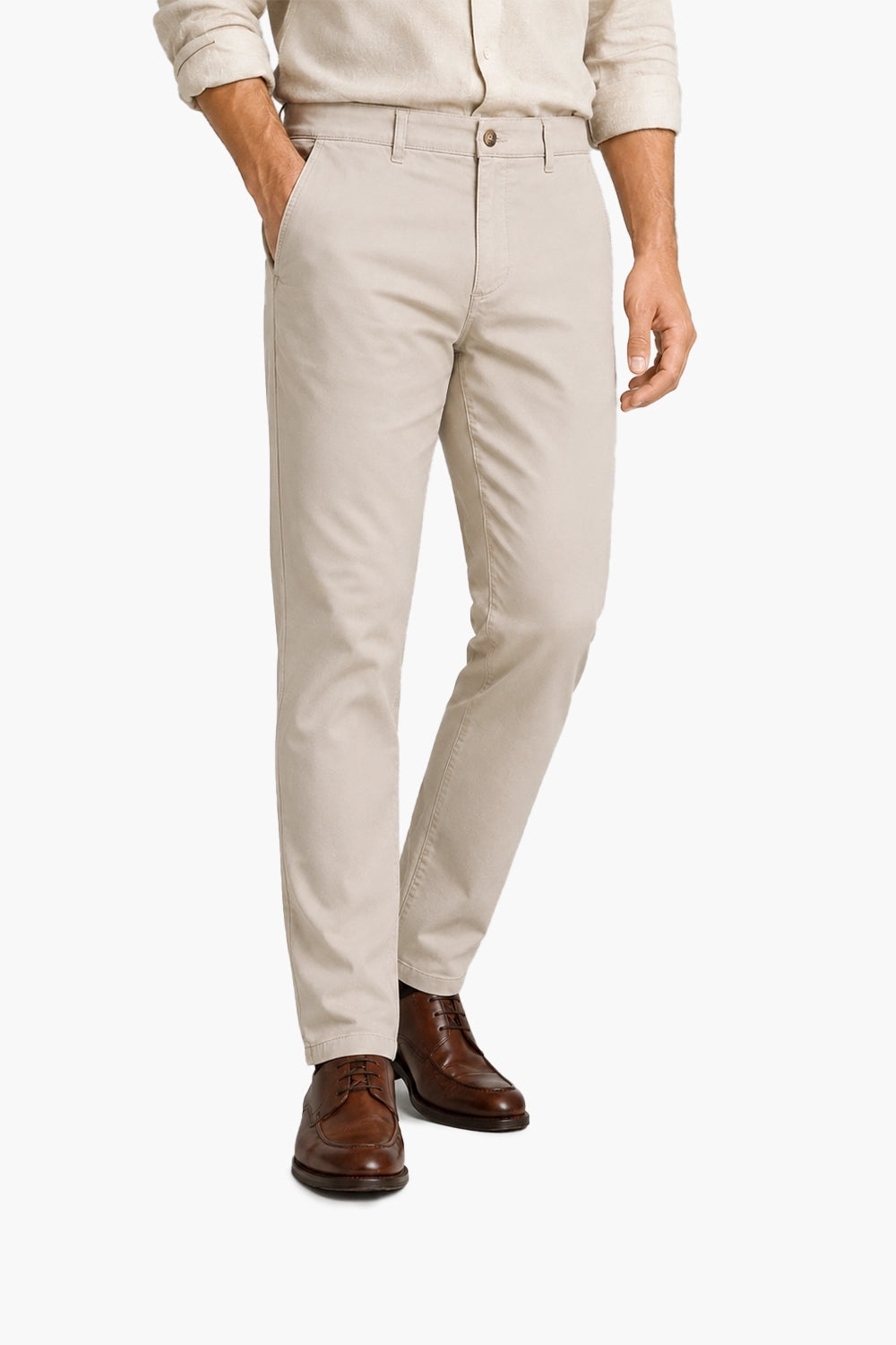 Men Branded Chino Pant - Cream