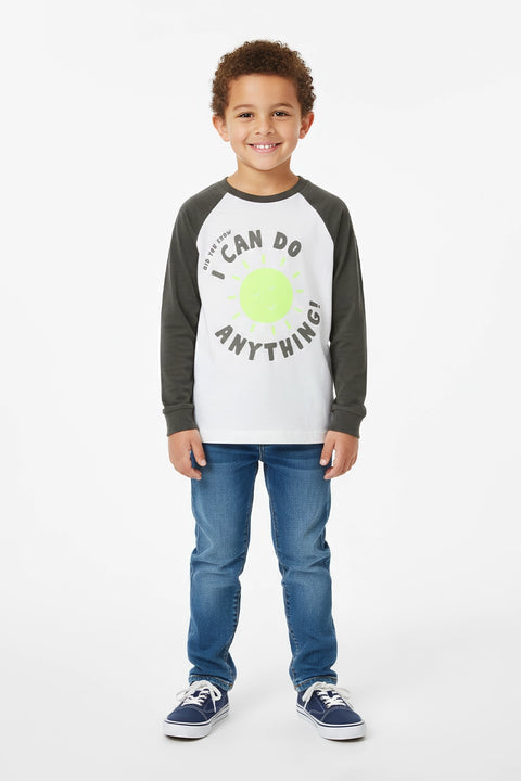 Boy Branded Graphic Tee F/S - Green And White