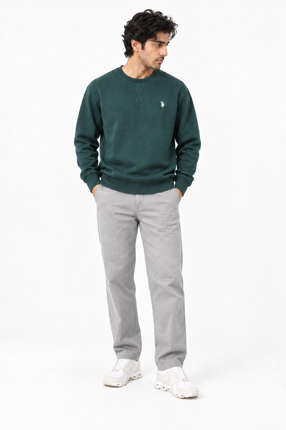 Men U.S. Polo Basic Sweatshirt - D/Green