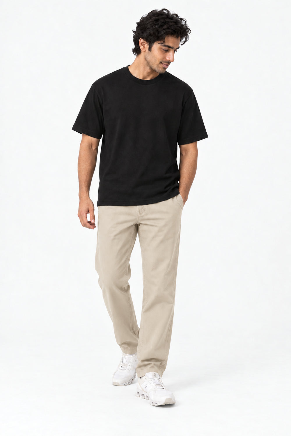 Men Branded Basic T-Shirt - Black