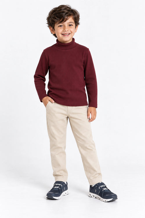 Boys Branded High Neck - Maroon