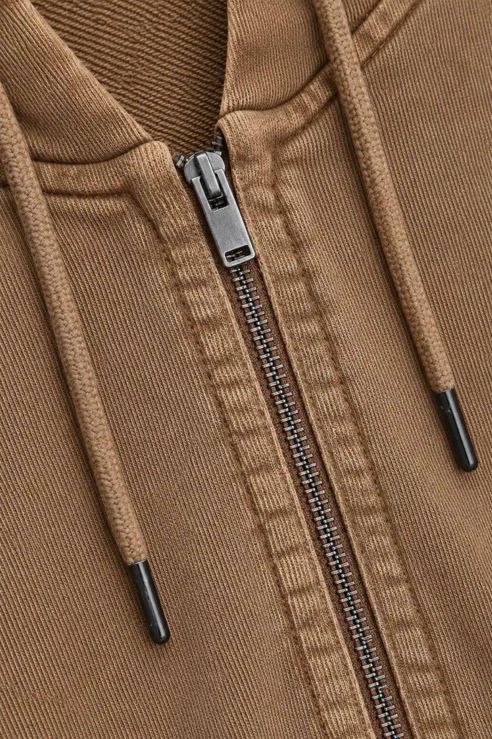 Men Branded Hoodie Zipper - Brown