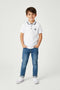 Boys Branded Polo - White