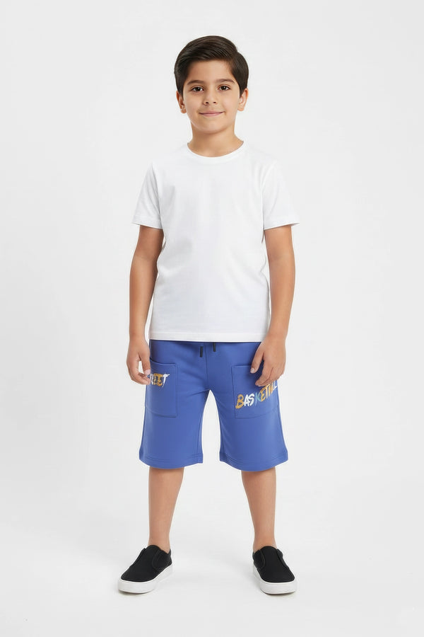 Boy Branded Short - Blue