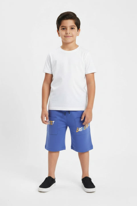 Boy Branded Short - Blue