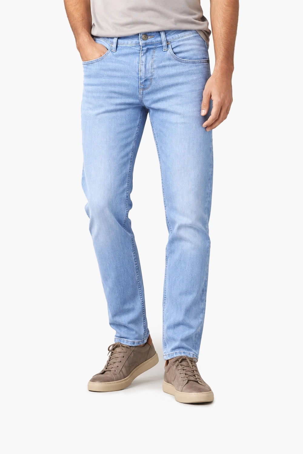Men Branded Denim Jeans - Ice Blue