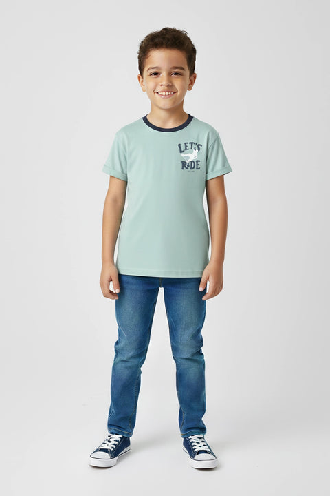 Boys Branded Graphic T-Shirt - Sea Green