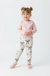Girls Branded Graphic Legging - White