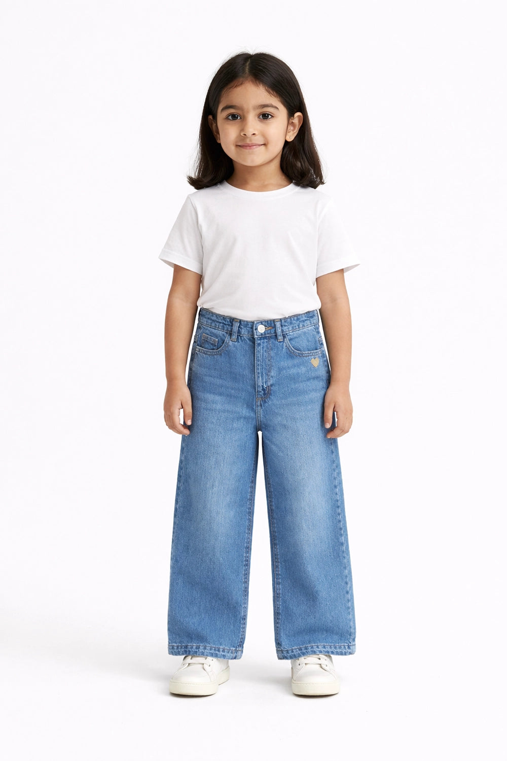 Girls Branded Denim pant - L/Blue