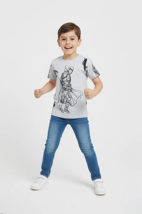Boys Branded Graphic T-Shirt - Heather Grey