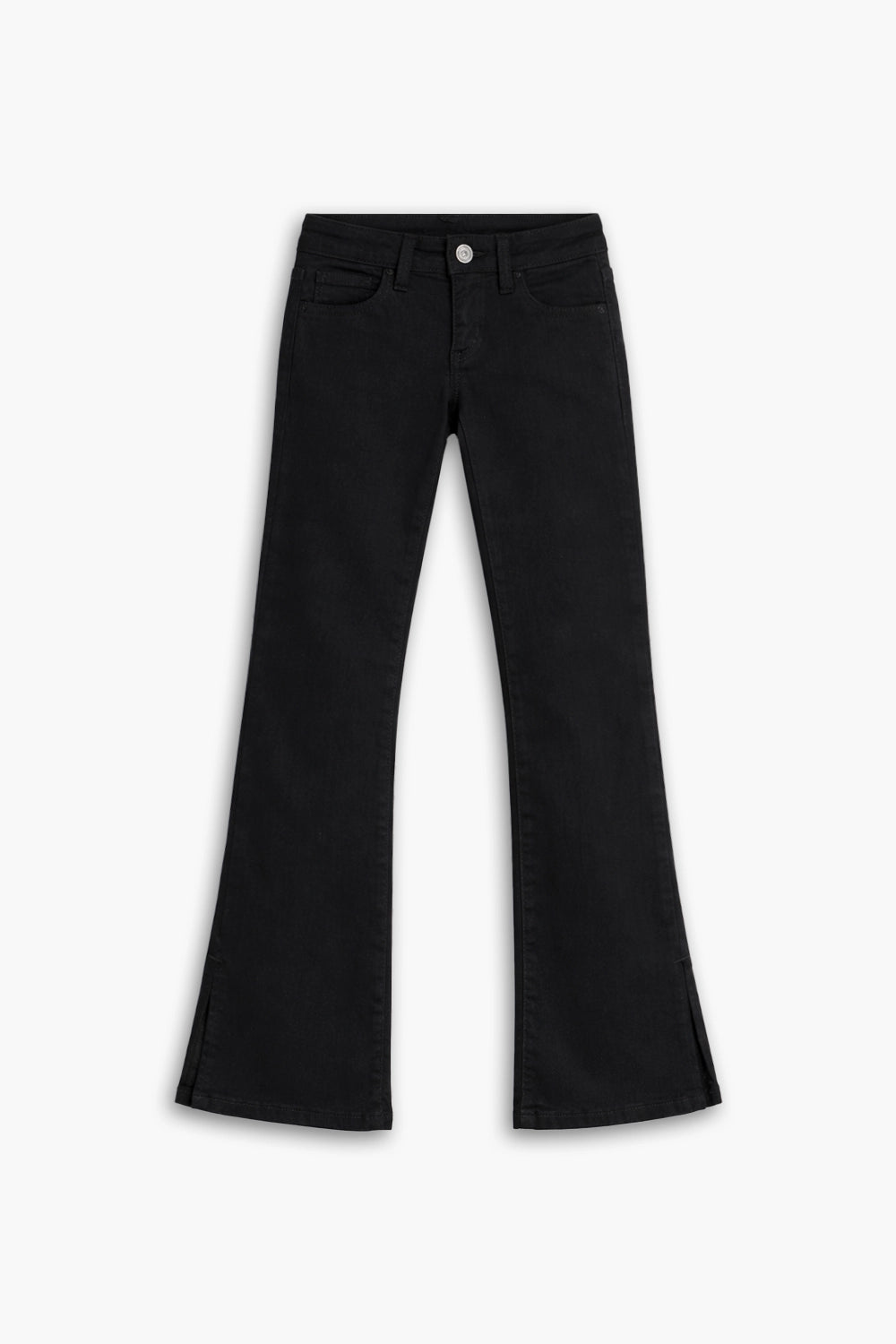 Girls Branded Bell Bottom Denim pant - Black