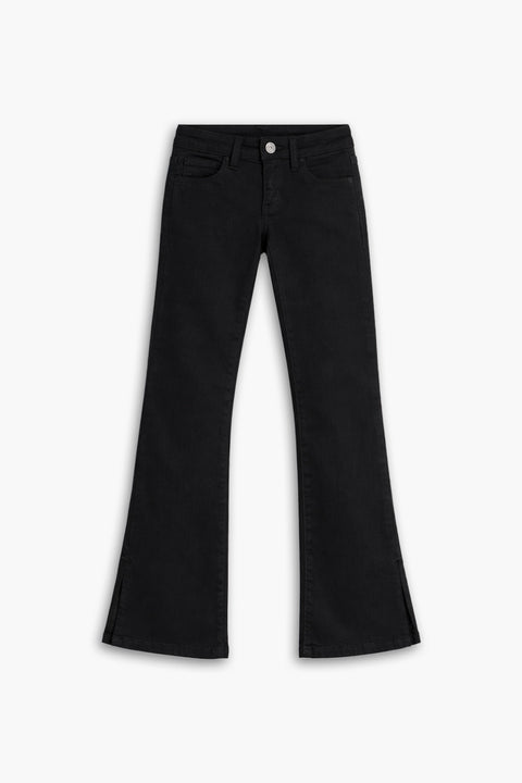 Girls Branded Bell Bottom Denim pant - Black