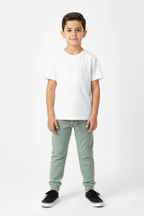 Boys Branded Pique Trouser - Green