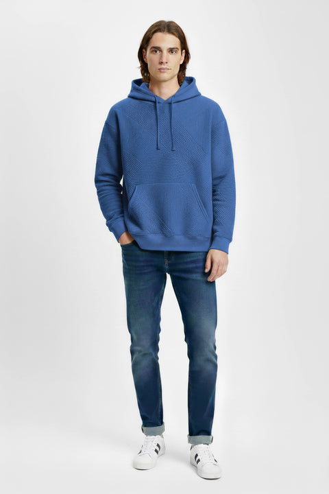 Men Branded Pullover Hoodie - Blue