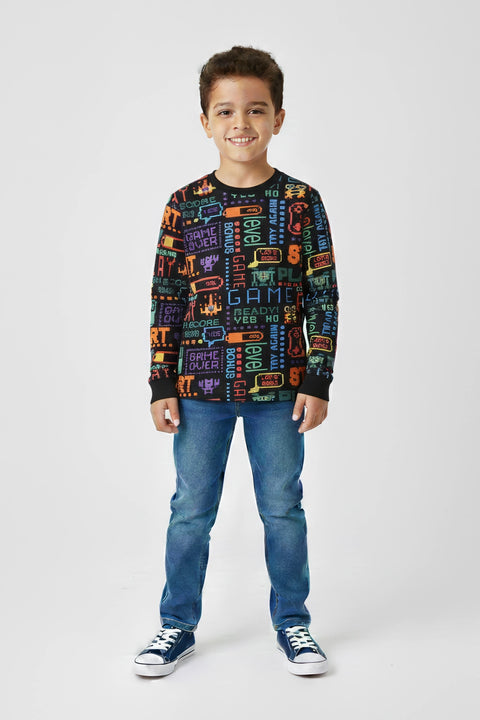 Boy Branded Graphic T-shirt F/S - Black