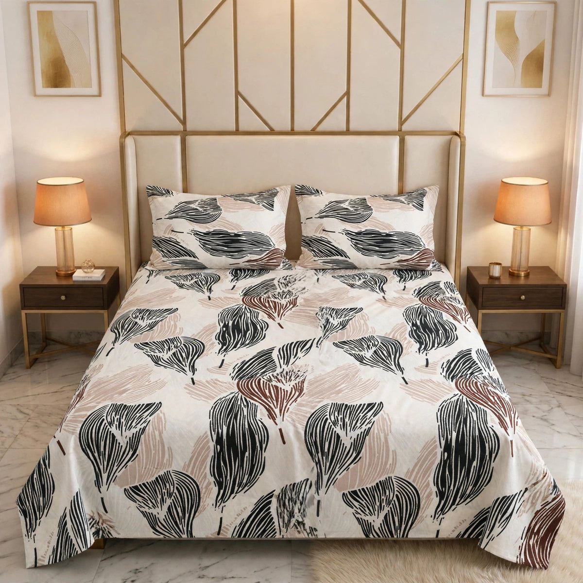 Knotco Printed Cotton Rich Bedsheet Set TC-150