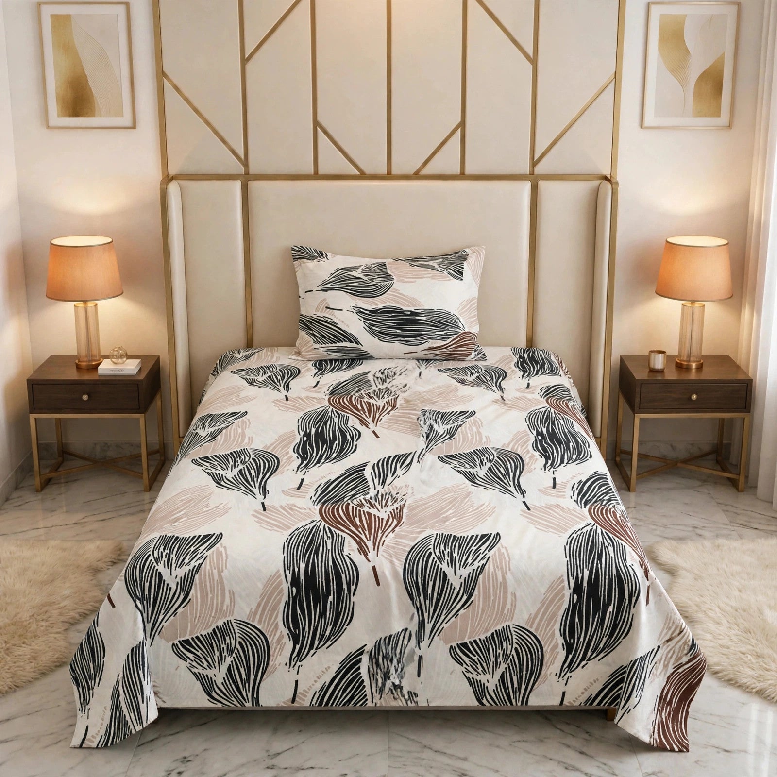 Knotco Printed Cotton Rich Bedsheet Set TC-150