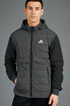 Men Branded Puffer Jacket- Black