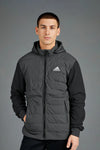 Men Branded Puffer Jacket  - Black