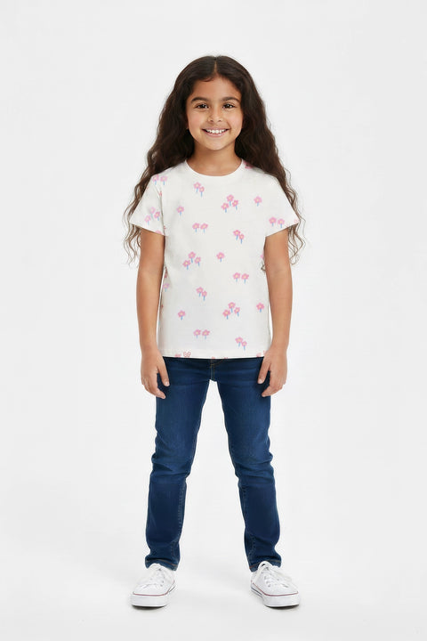 Girls Branded Graphic T-Shirt - White