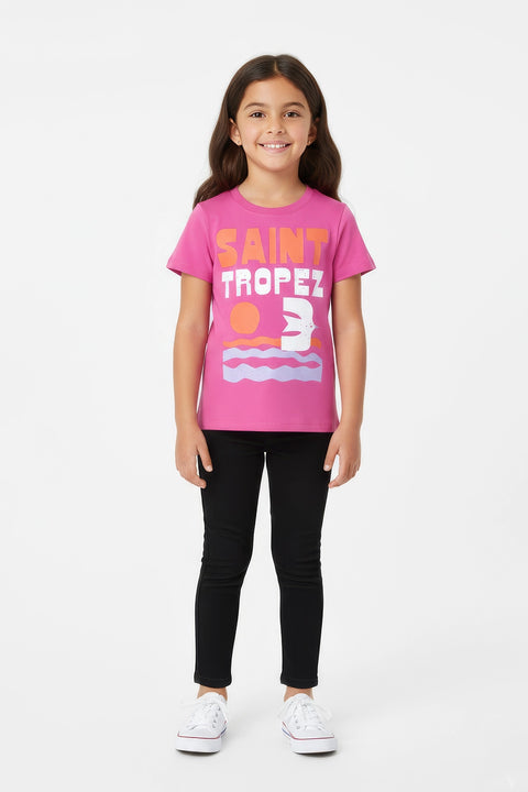 Girls Branded Graphic T-Shirt - Pink