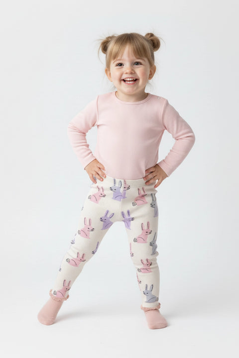 Girls Branded Graphic Legging - White