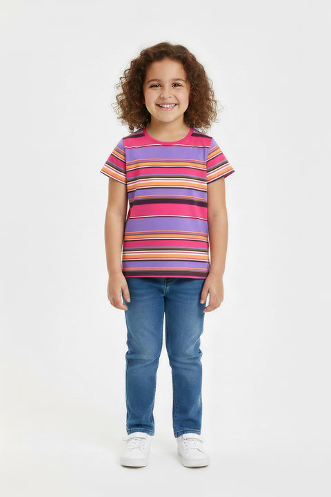 Girls Branded T-Shirt - Multi