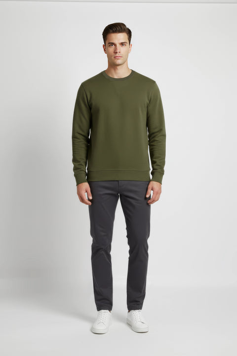 Men Branded Basic Sweatshirt - Olive