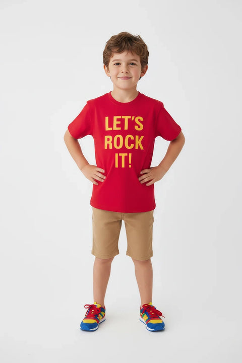 Boys Branded Graphic T-Shirt - Red